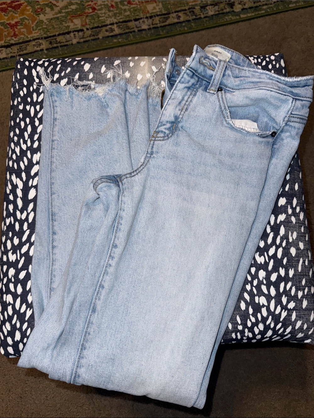 BKE Light Blue High-Rise Cropped Straight Jeans